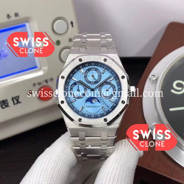 Audemars Piguet Royal Oak Perpetual Calendar 26574 Light Blue Dial Swiss 1:1 Super Clone Watch