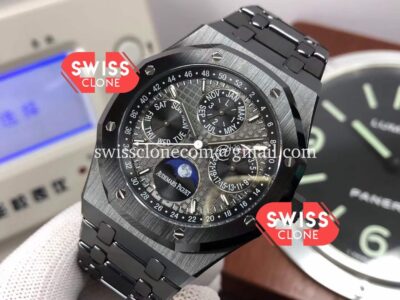Audemars Piguet Royal Oak Perpetual Calendar Black Dial Swiss Replica Black PVD Casing Super Clone Watch