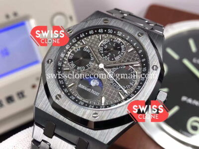 Audemars Piguet Royal Oak Perpetual Calendar Black Dial Swiss Replica Black PVD Casing Super Clone Watch