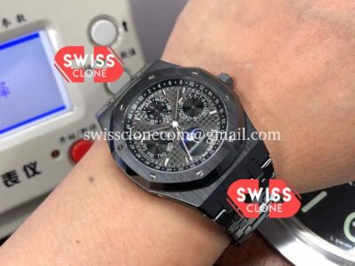 Audemars Piguet Royal Oak Perpetual Calendar Black Dial Swiss Replica Black PVD Casing Super Clone Watch
