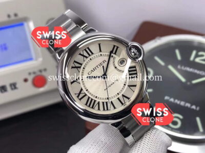 Ballon De Cartier Swiss Automatic 1:1 Mirror Quality 42MM in Steel Casing Super Clone Watch