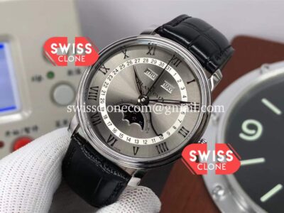 Blancpain 6654-1113-55B "Villeret Quantième Complet" 904L Steel Watch in Grey Dial Super Clone Watch