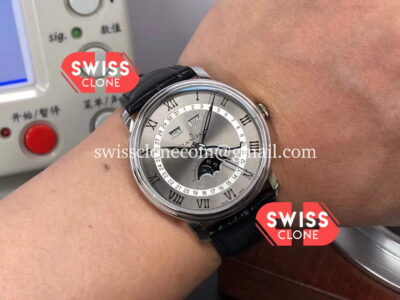 Blancpain 6654-1113-55B "Villeret Quantième Complet" 904L Steel Watch in Grey Dial Super Clone Watch