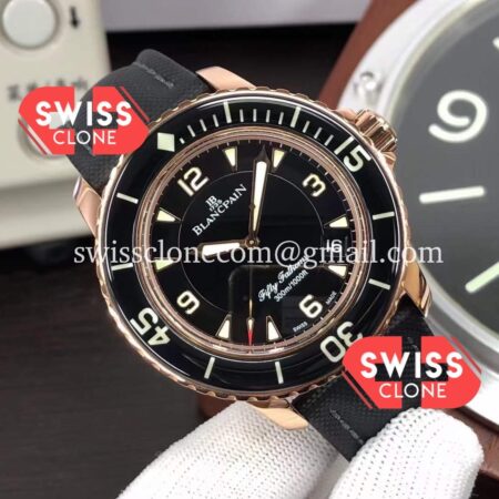 Rolex Blancpain Fifty Fathoms Rose Gold High Resolution View