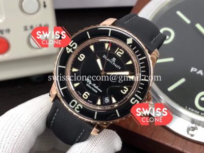 Rolex Blancpain Fifty Fathoms Rose Gold High Resolution View