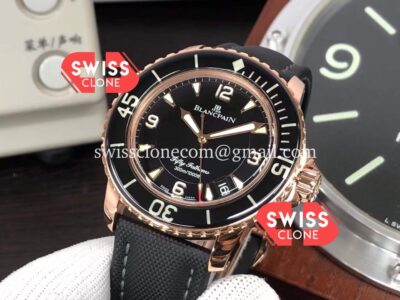 Rolex Blancpain Fifty Fathoms Rose Gold High Resolution View