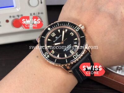 Rolex Blancpain Fifty Fathoms Rose Gold High Resolution View