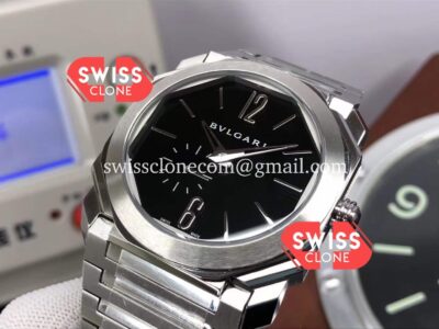 Rolex Bvlgari Octo Finissmo Black Dial 904L Stainless case High Resolution View