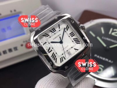 Cartier Santos De Cartier 40MM 1:1 Stainless Steel Mirror Super Clone Watch