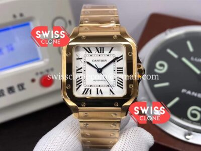 Cartier Santos De Cartier XL 40MM 1:1 Rose Gold Casing Swiss Replica Super Clone Watch