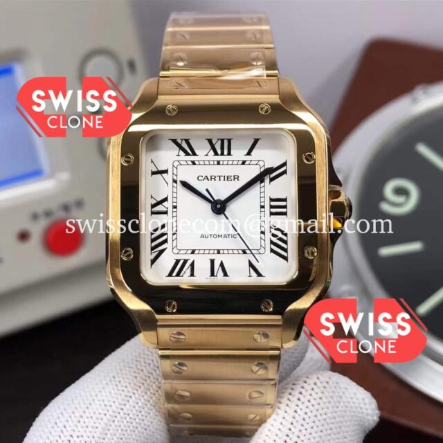 Cartier Santos De Cartier XL 40MM 1:1 Rose Gold Casing Swiss Replica Super Clone Watch