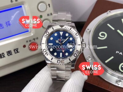 Rolex Yachtmaster 40mm Blue Dial 904L Steel Casing Swiss 1:1 Super Clone Watch