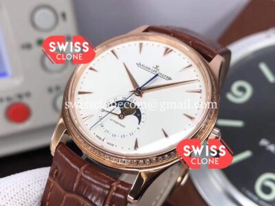 Jaeger LeCoultre Master Ultra Thin Moon Pink Gold 1:1 Mirror Super Clone Watch