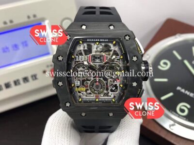 Richard Mille RM011 Felipe Massa Black Forged Carbon Case Black Strap 1:1 Mirror Super Clone Watch