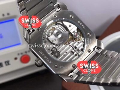 Rolex Bvlgari Octo Finissmo Black Dial 904L Stainless case High Resolution View