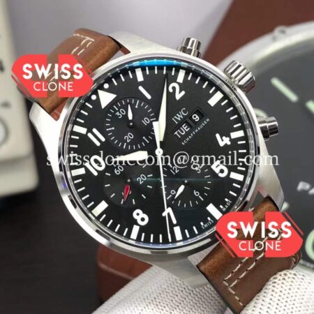 IWC Pilot Chronograph Black Dial High Resolution View
