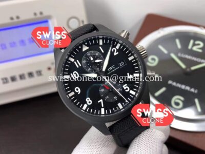 IWC Pilot's Top Gun Chronograph IW389001 1:1 Ceramic Case Ultimate Mirror Super Clone Watch