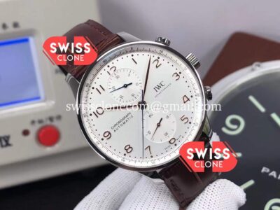 IWC Portuguese Chronograph Swiss Replica Watch in Pink Gold - 1:1 Mirror Super Clone Watch
