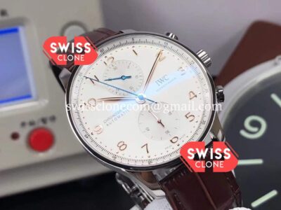 IWC Portuguese Chronograph Swiss Replica Watch in Pink Gold - 1:1 Mirror Super Clone Watch