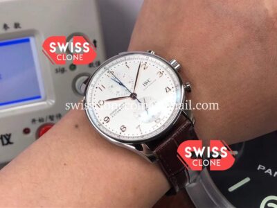 IWC Portuguese Chronograph Swiss Replica Watch in Pink Gold - 1:1 Mirror Super Clone Watch