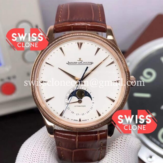Jaeger LeCoultre Master Ultra Thin Moon Pink Gold 1:1 Mirror Super Clone Watch