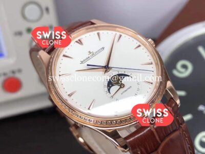 Jaeger LeCoultre Master Ultra Thin Moon Pink Gold 1:1 Mirror Super Clone Watch
