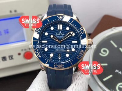 Omega Seamaster 300M Co-Axial Master Chronometer Blue Dial Rubber Super Clone Watch