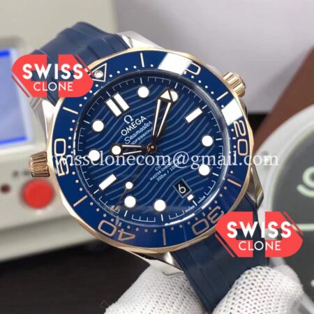 Omega Seamaster 300M Co-Axial Master Chronometer Blue Dial Rubber Super Clone Watch