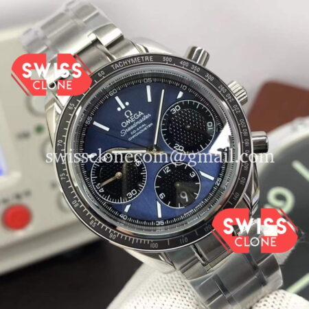 Omega Speedmaster Racing Blue Dial 904L Steel Chronograph 1:1 Mirror Super Clone Watch