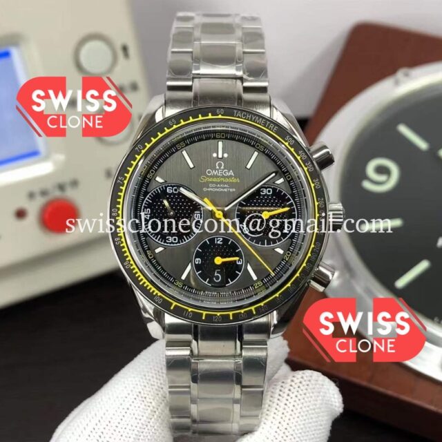 Omega Speedmaster Racing Grey Dial 904L Steel Chronograph 1:1 Mirror Super Clone Watch
