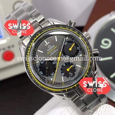 Omega Speedmaster Racing Grey Dial 904L Steel Chronograph 1:1 Mirror Super Clone Watch