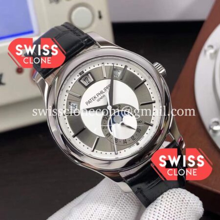 Patek Philippe 5205 001 Grey Dial Complications MoonPhase High Resolution View