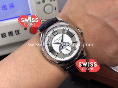 Patek Philippe 5205-001 Grey Dial Complications MoonPhase 1:1 Mirror Swiss Super Clone Watch