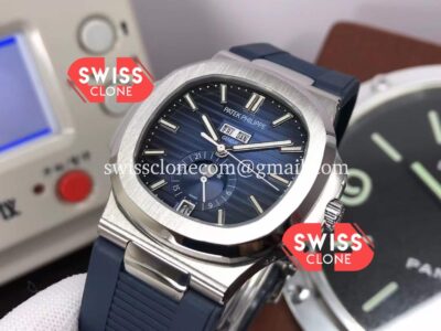 Patek Philippe Nautilus 5726A Blue Dial Rubber Strap 1:1 Mirror Swiss Super Clone Watch