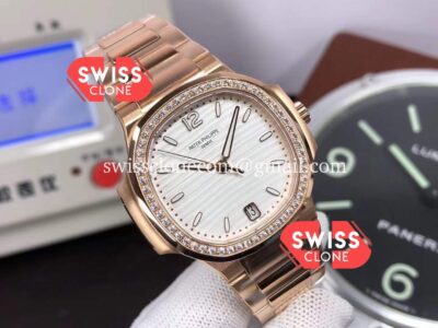 Patek Philippe Nautilus Rose Gold 7118/1200R-001 35MM 1:1 Mirror Swiss Replica Super Clone Watch