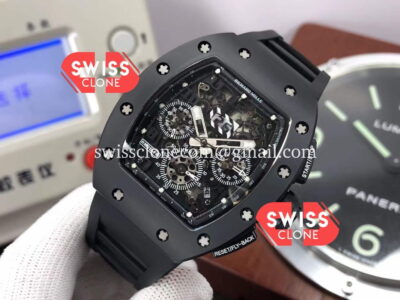 Richard Mille RM011 Felipe Massa 1:1 Mirror Black Ceramic Case Super Clone Watch