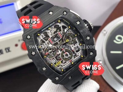 Richard Mille RM011 Felipe Massa Black Forged Carbon Case Black Strap 1:1 Mirror Super Clone Watch