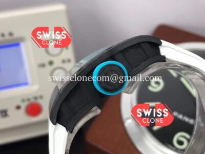 Richard Mille RM055 Black Carbon Casing White Strap 1:1 Mirror Super Clone Watch