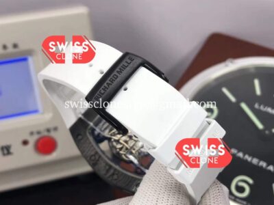 Richard Mille RM055 Black Carbon Casing White Strap 1:1 Mirror Super Clone Watch