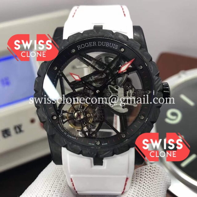 Roger Dubuis Excalibur Spider Flying Tourbillon Skeleton Carbon Casing 42MM 1:1 Mirror Super Clone Watch