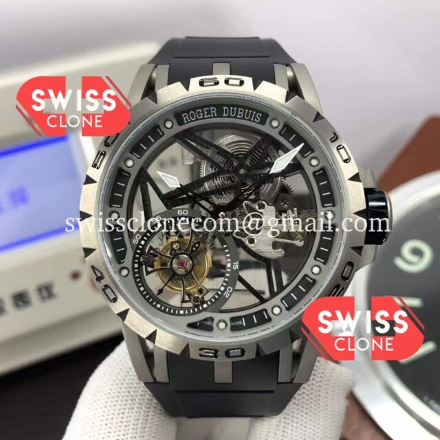 Roger Dubuis Excalibur Spider Flying Tourbillon Skeleton Titanium Casing 45MM 1:1 Mirror Super Clone Watch