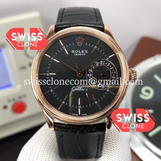 Rolex Cellini Date Brown Dial Ref#50515 Rose Gold 904L Steel Watch Replica 1:1 Mirror Super Clone Watch