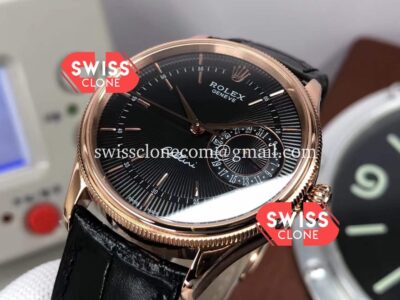 Rolex Cellini Date Brown Dial Ref#50515 Rose Gold 904L Steel Watch Replica 1:1 Mirror Super Clone Watch