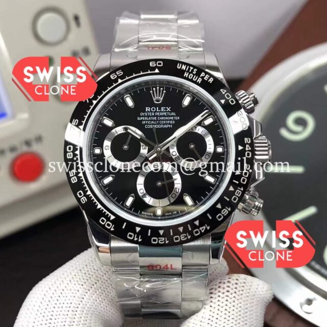 Rolex Cosmograph Daytona Black Dial M116500LN 904L Steel Original Cal.4130 Movement 1:1 Super Clone Watch
