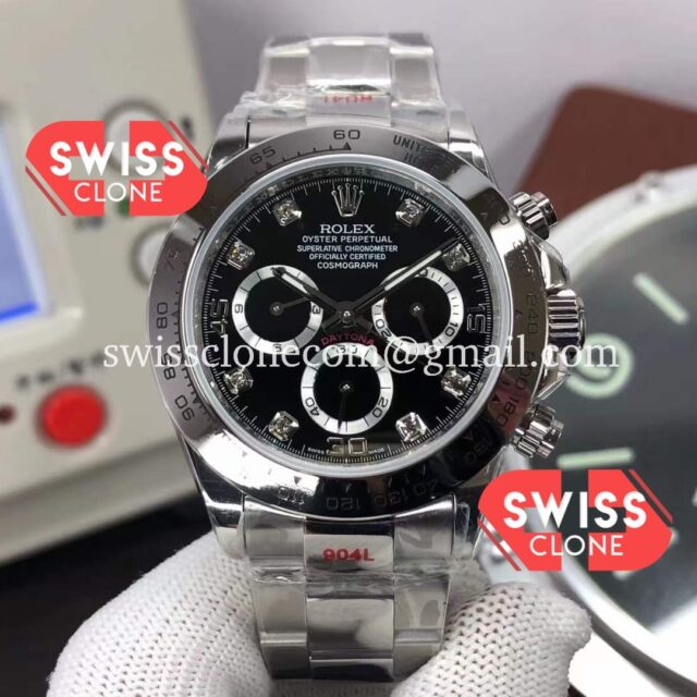 Rolex Cosmograph Daytona M116509-0055 Black Diamond Dial Original Cal.4130 Movement 904L Steel Super Clone Watch