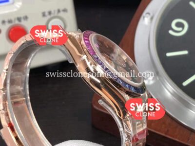 Rolex Cosmograph Daytona Rainbow 116595 Cal.4130 Swiss Rose Gold 1:1 Mirror Super Clone Watch