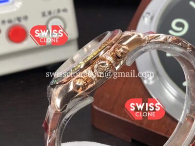 Rolex Cosmograph Daytona Rainbow 116595 Cal.4130 Swiss Rose Gold 1:1 Mirror Super Clone Watch