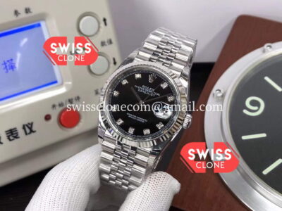 Rolex Datejust 126234 36MM Black Dial Swiss Replica in 904L Steel 1:1 Super Clone Watch