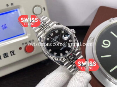 Rolex Datejust 126234 36MM Black Dial Swiss Replica in 904L Steel 1:1 Super Clone Watch