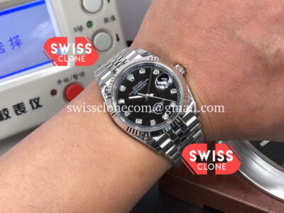 Rolex Datejust 126234 36MM Black Dial Swiss Replica in 904L Steel 1:1 Super Clone Watch